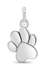 lovely dog paw sterling silver baby charm